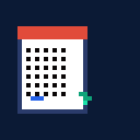 A white earnings calendar page with red header flips while a green drift arrow climbs up-right with yellow drift sparkles.