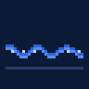 A blue calm wave on a chart; a red spike briefly rises then is capped by a green vol-cap line and fades flat again.