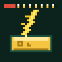 A yellow lightning bolt flashing over a gold Au bar with a red NEWS ticker scrolling above.